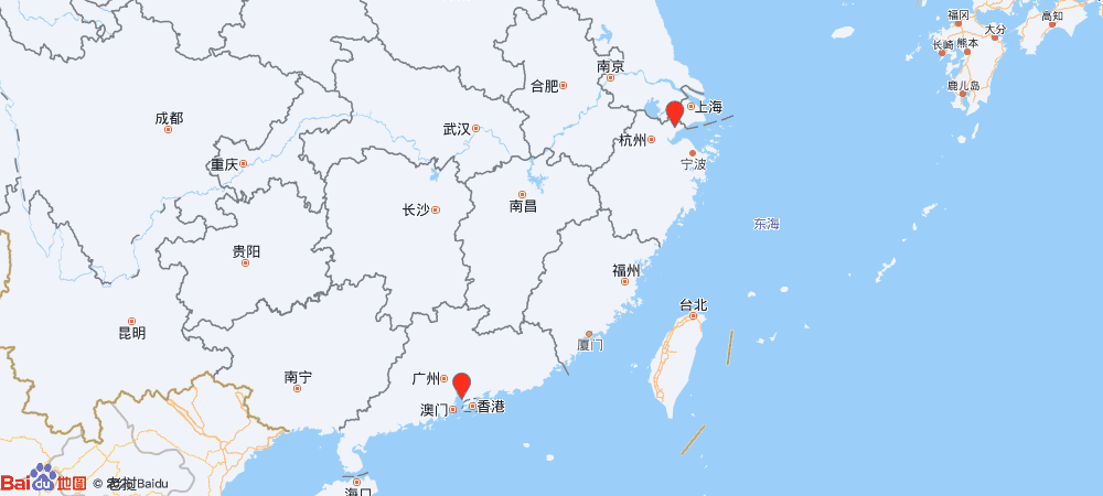 原站总部及子公司位置静态地图